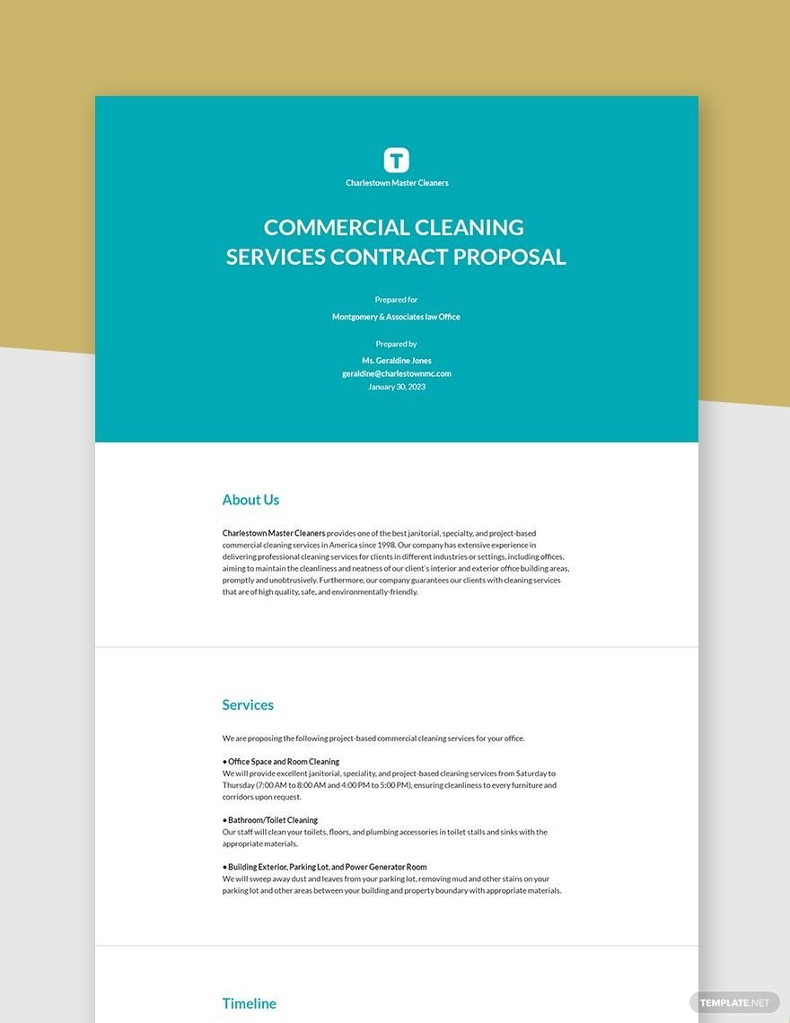 Commercial Cleaning Services Contract Proposal Template
