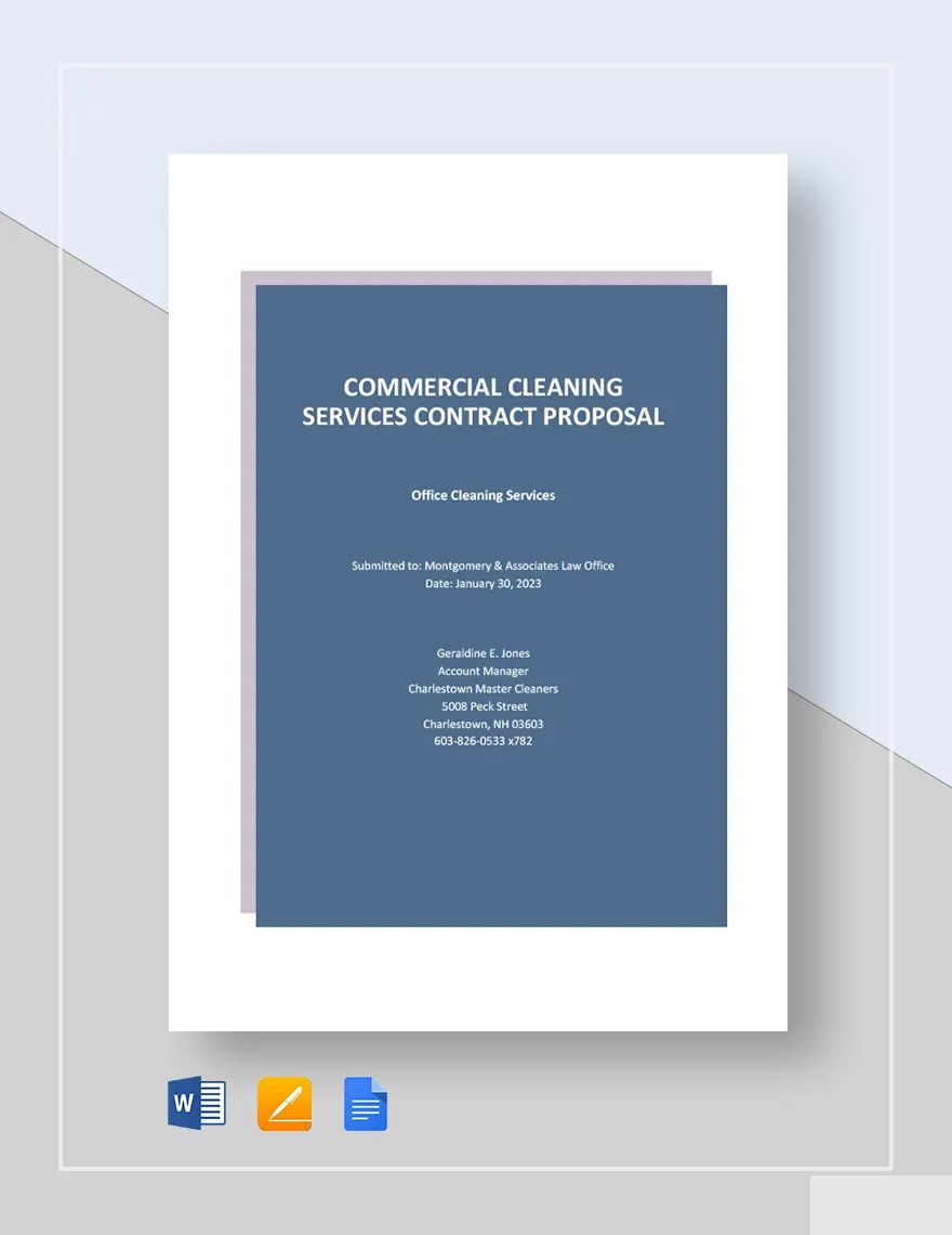 Commercial Cleaning Services Contract Proposal Template