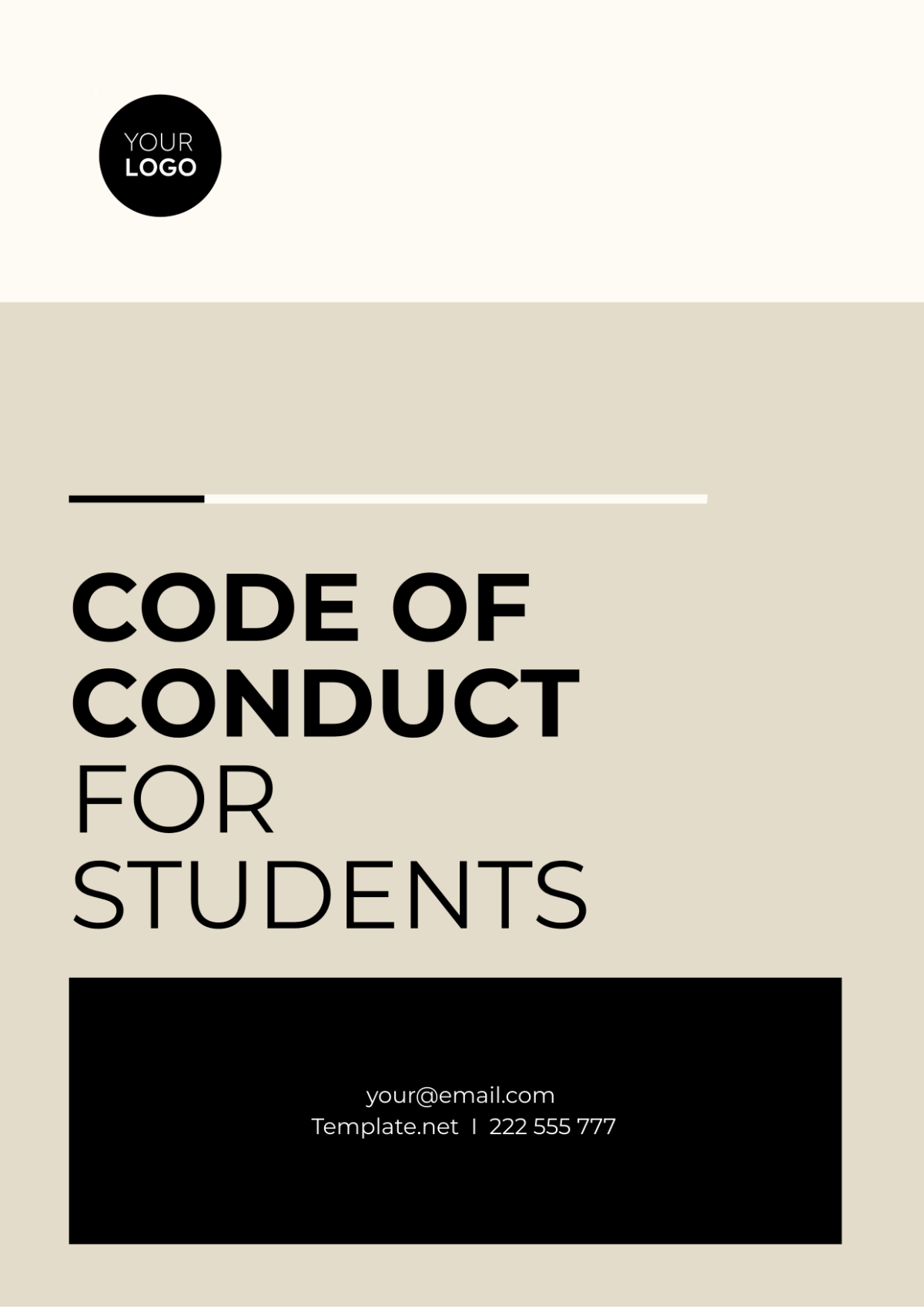 Code of Conduct for Students Template