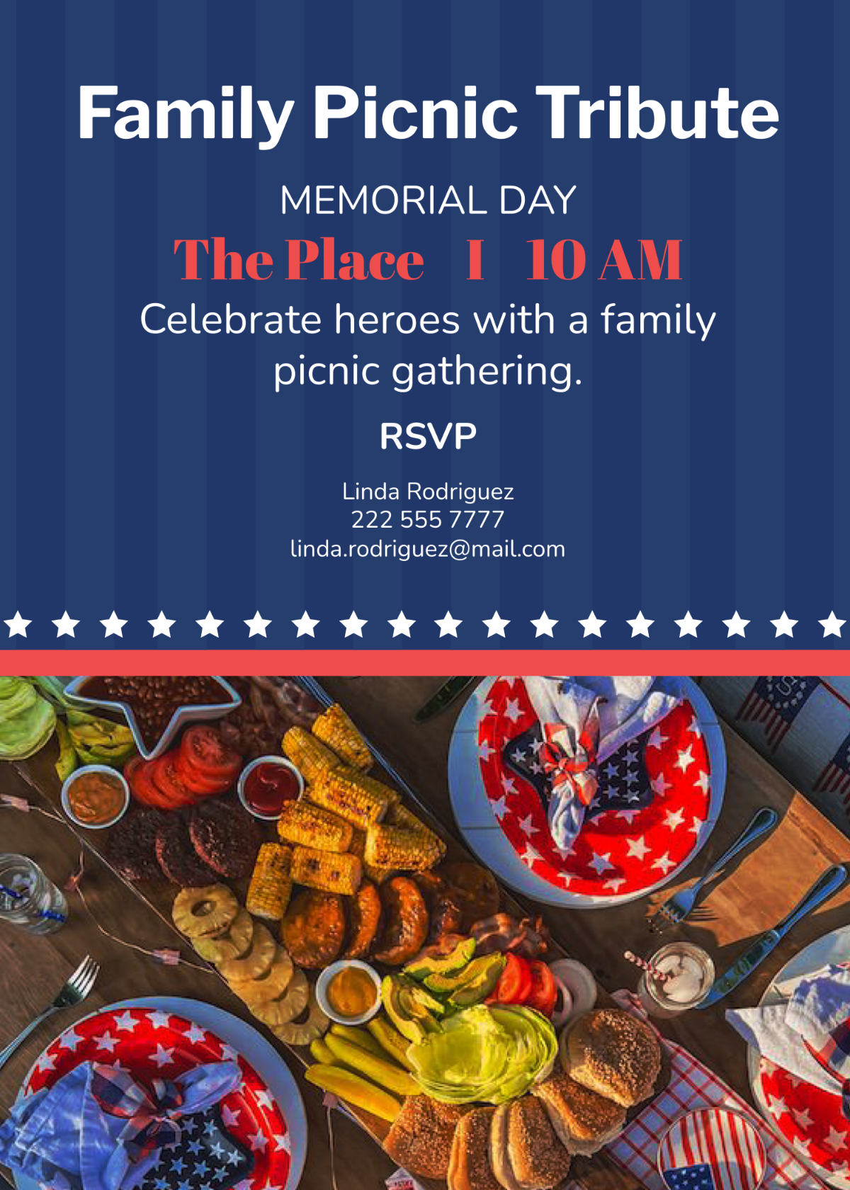 Memorial Day Invitation Card Template - Edit Online & Download