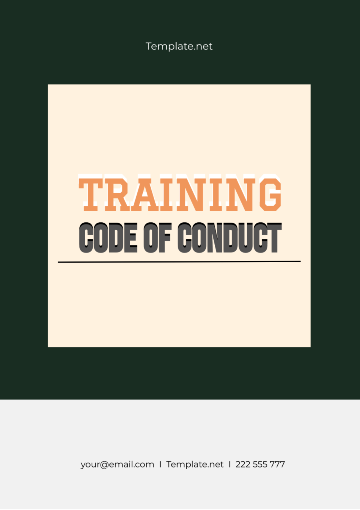 Training Code of Conduct Template