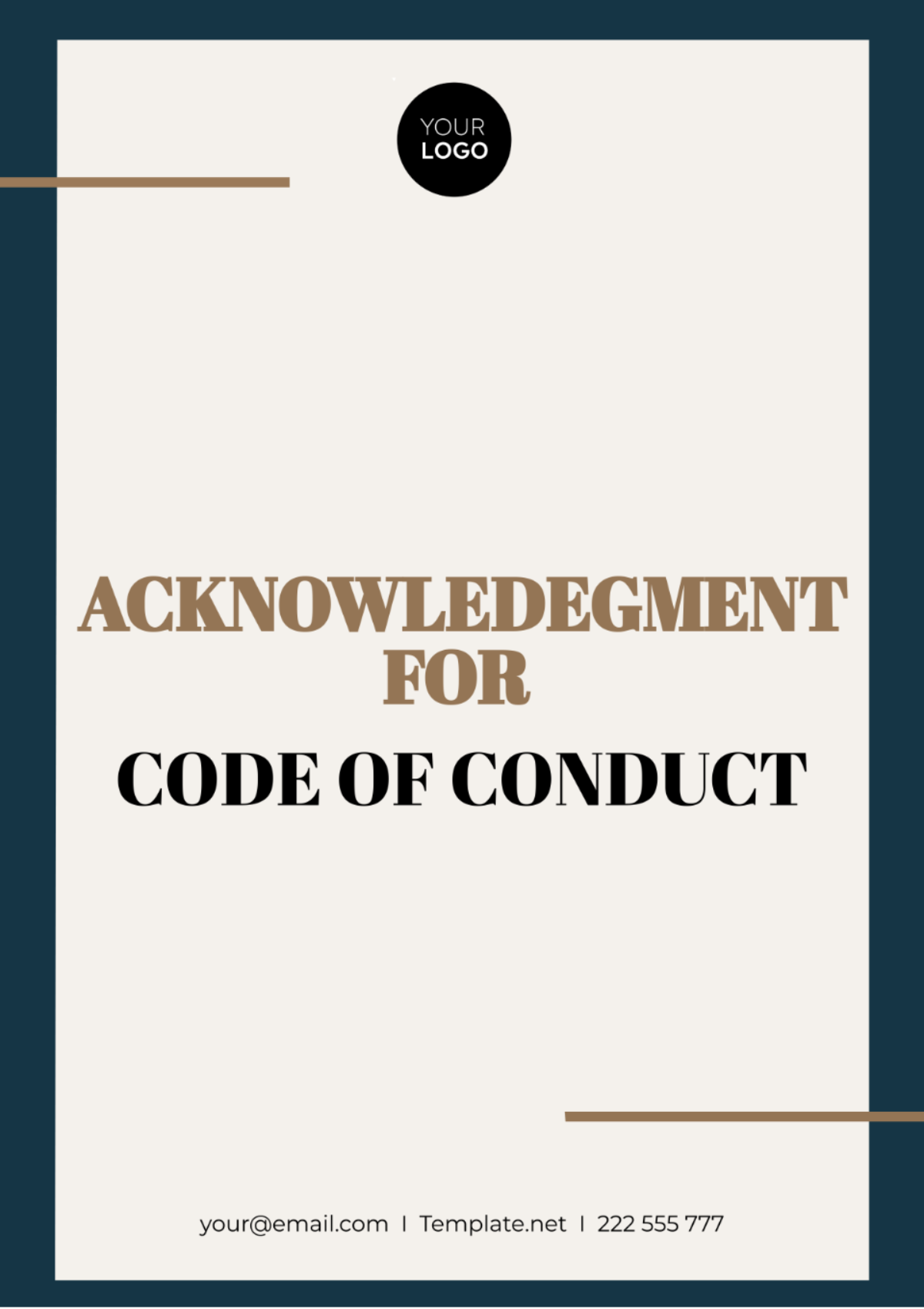 Acknowledgement for Code of Conduct Template