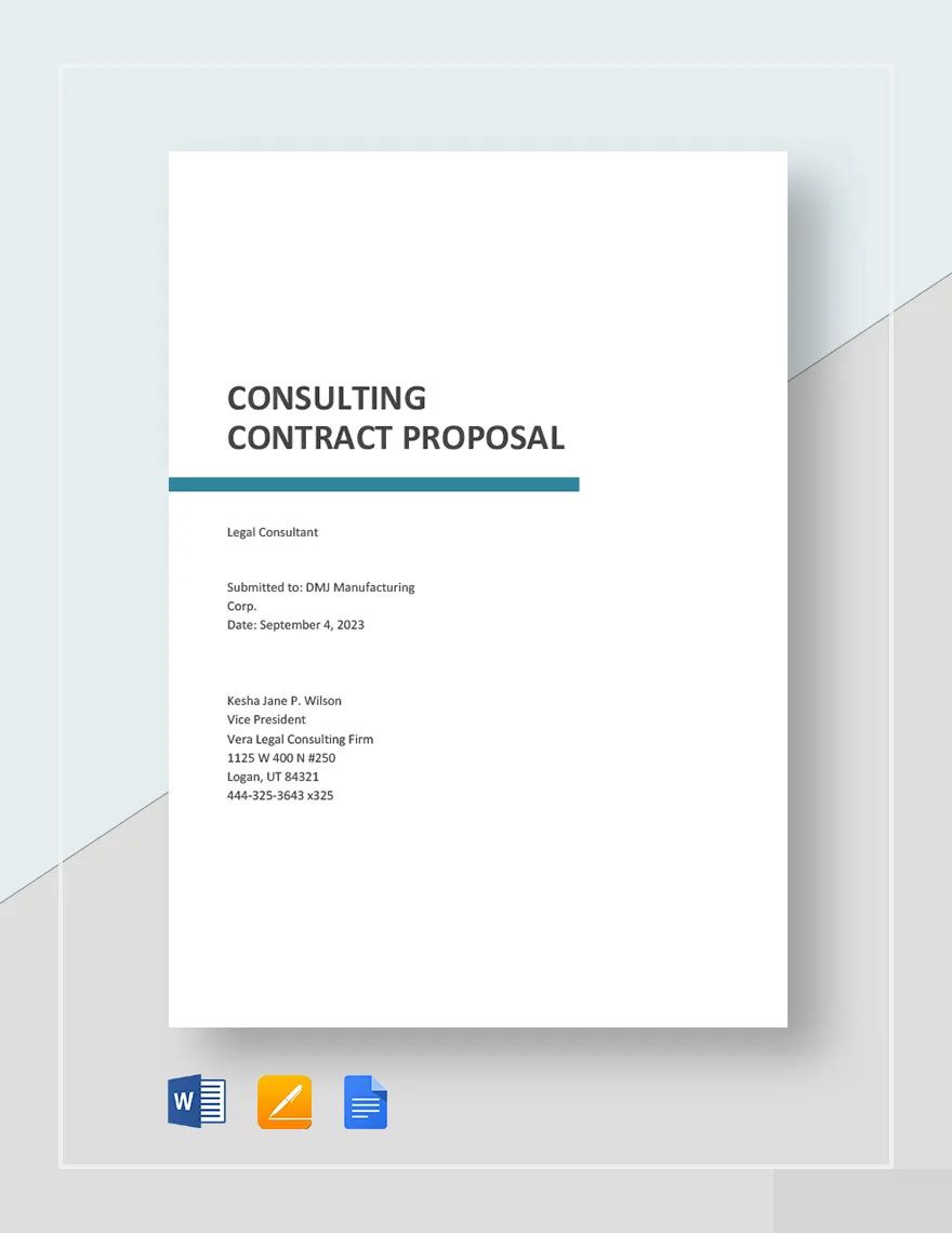 Consulting Contract Proposal Template