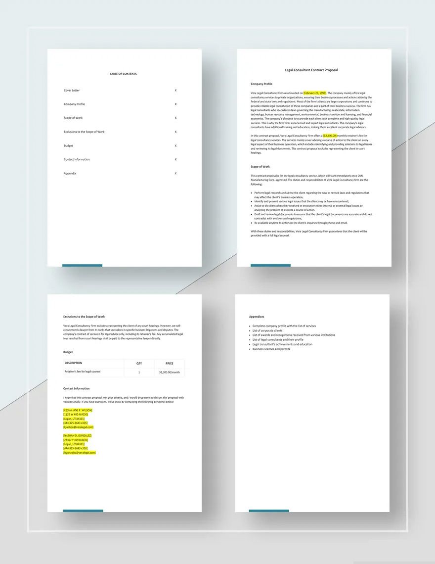 Consulting Contract Proposal Template