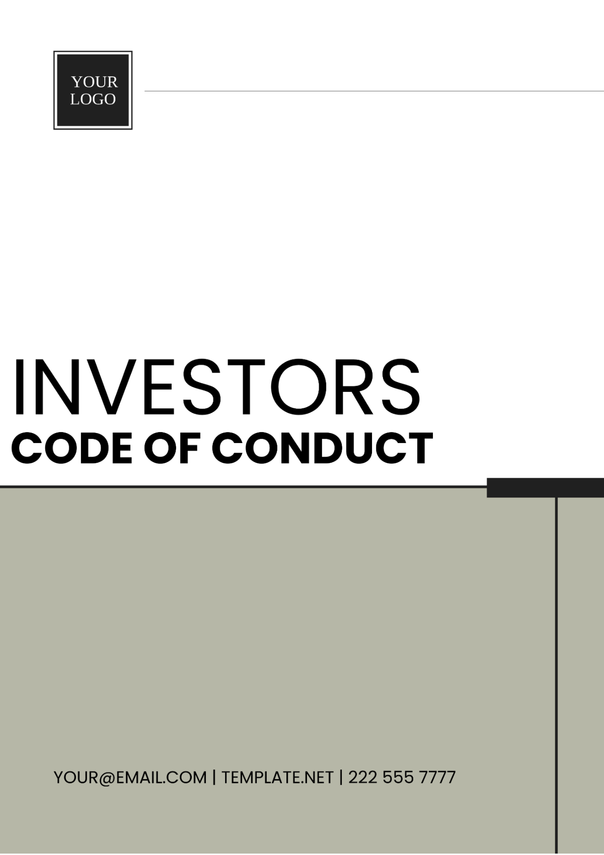 Investors Code of Conduct Template