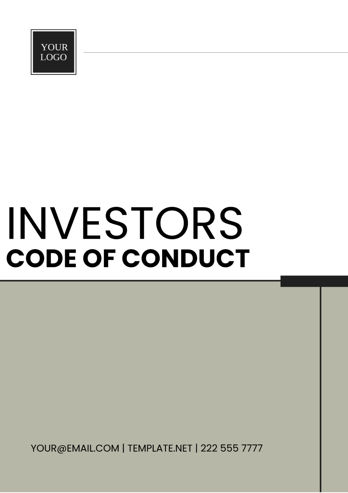 Investors Code of Conduct Template - Edit Online & Download