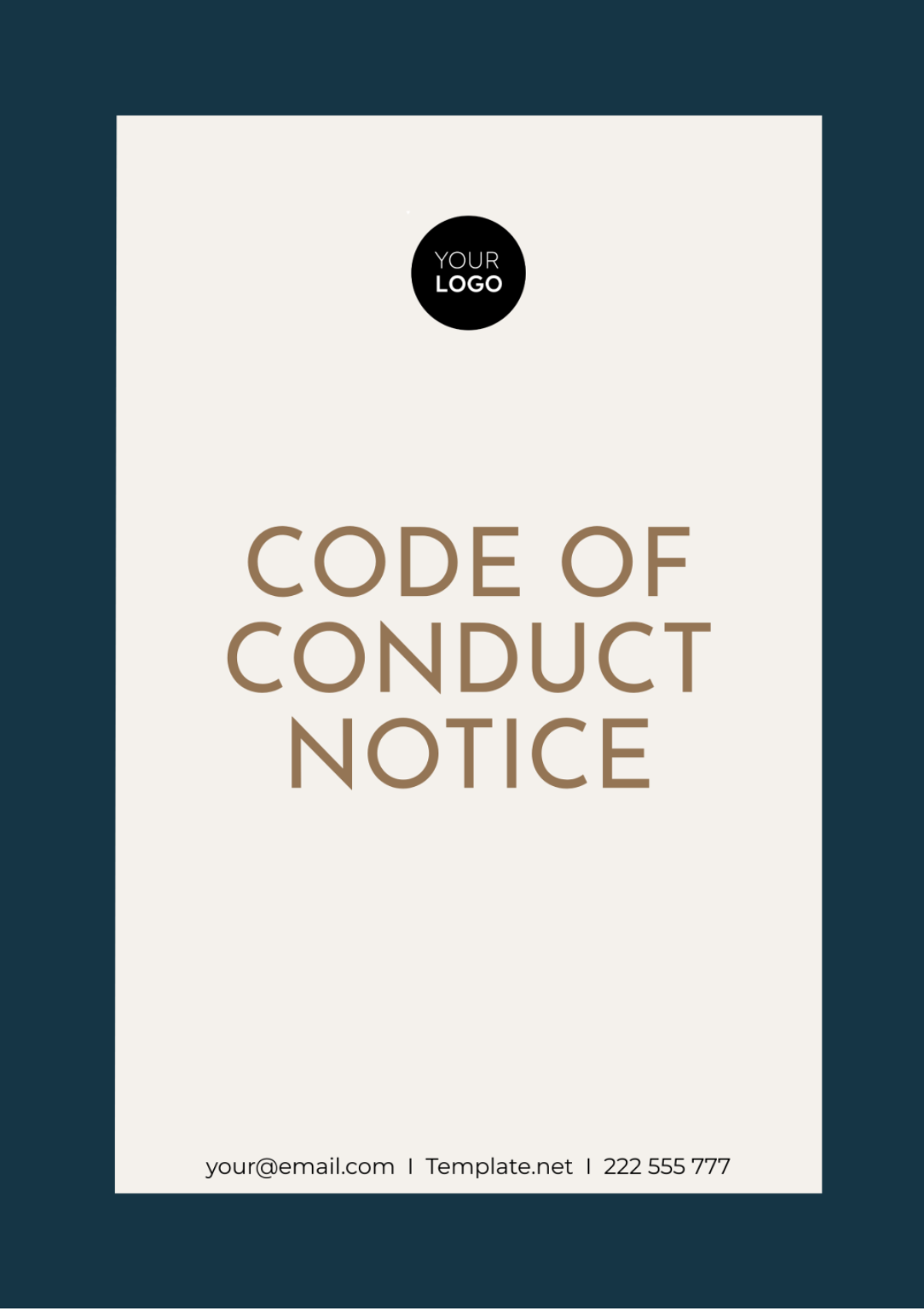 Code of Conduct Notice Template