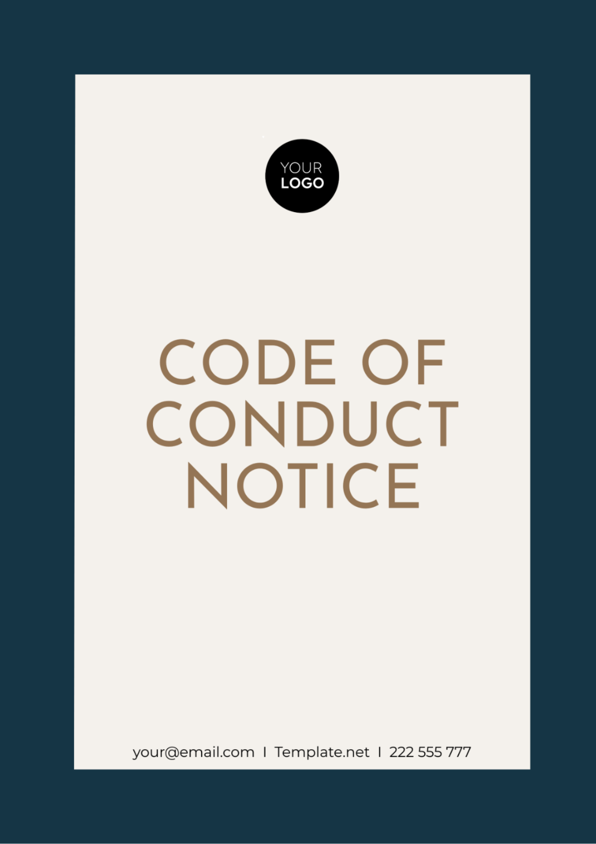 Code of Conduct Notice Template - Edit Online & Download