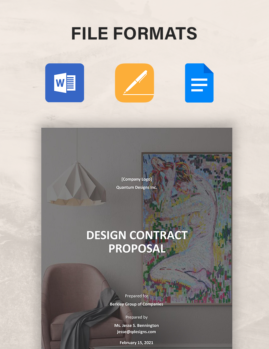 Design Contract Proposal Template - Google Docs, Word, Apple Pages ...