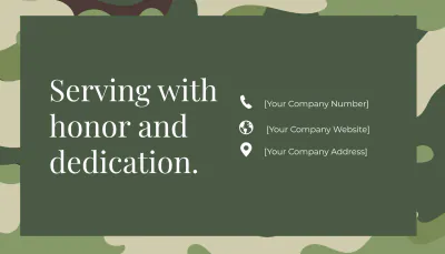 Free Military Business Card Template to Edit Online