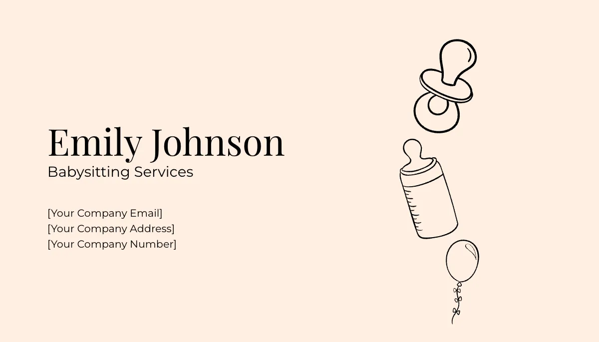 Free Babysitting Business Card Template to Edit Online