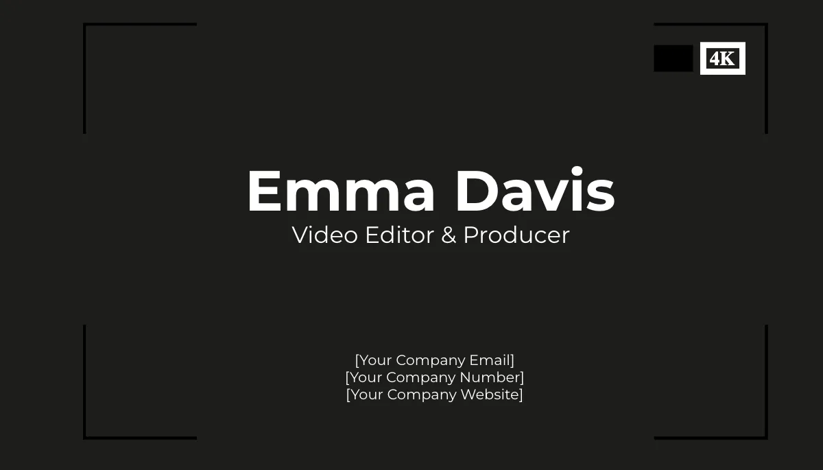 Free Video Editor Business Card Template to Edit Online