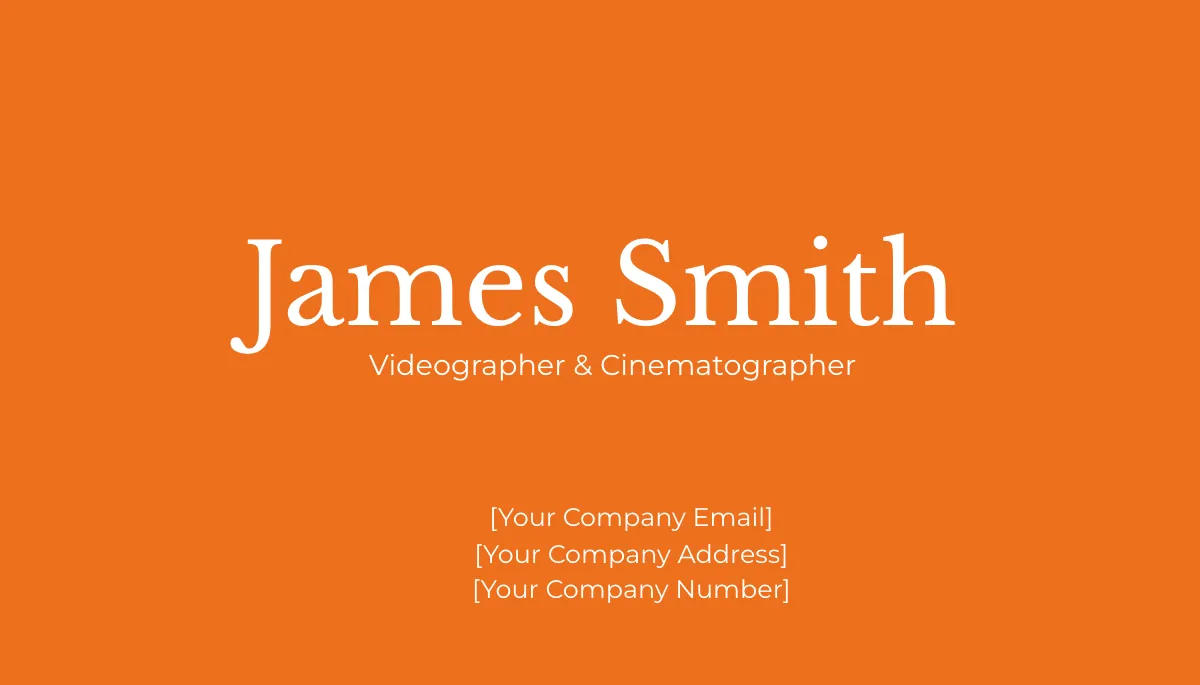 Free Videography Business Card Template to Edit Online