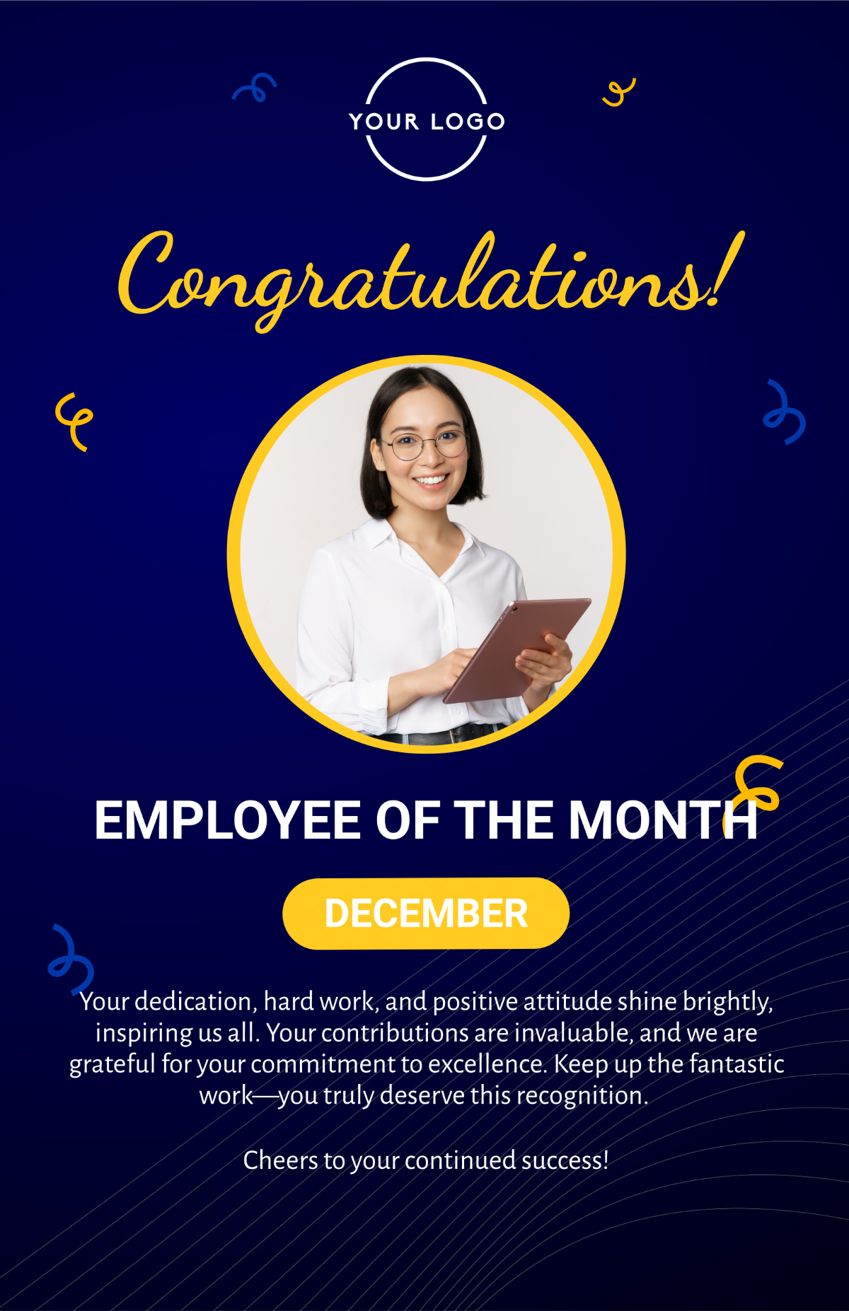 Free Employee of the month Poster Template
