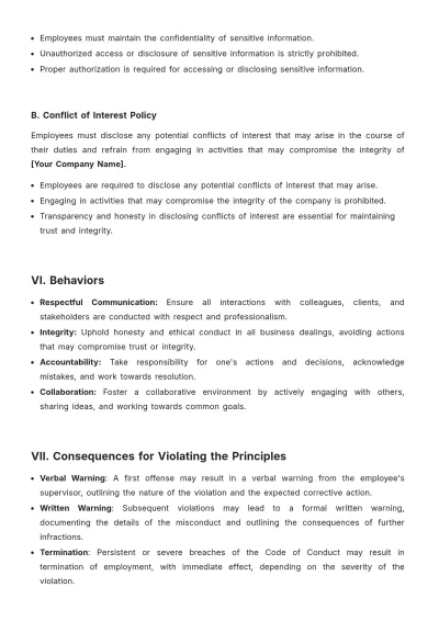Free Breach Code of Conduct Template to Edit Online