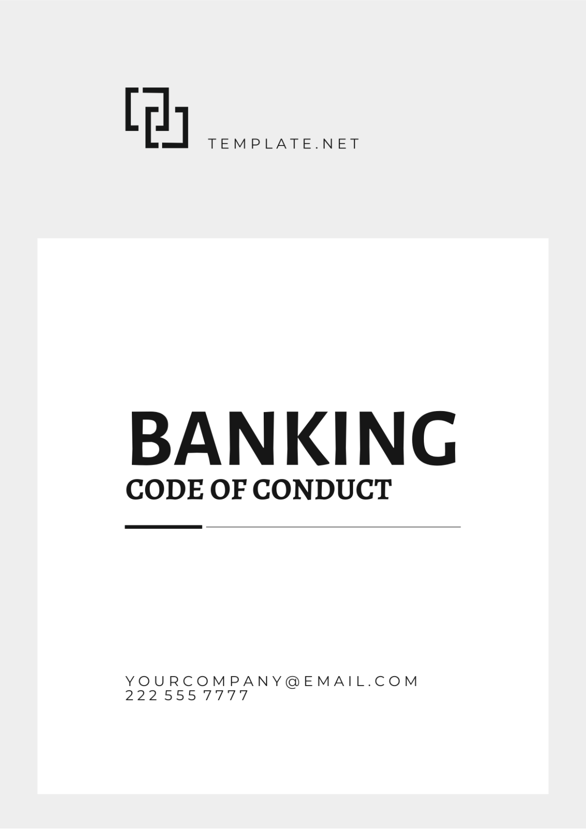 Banking Code of Conduct Template