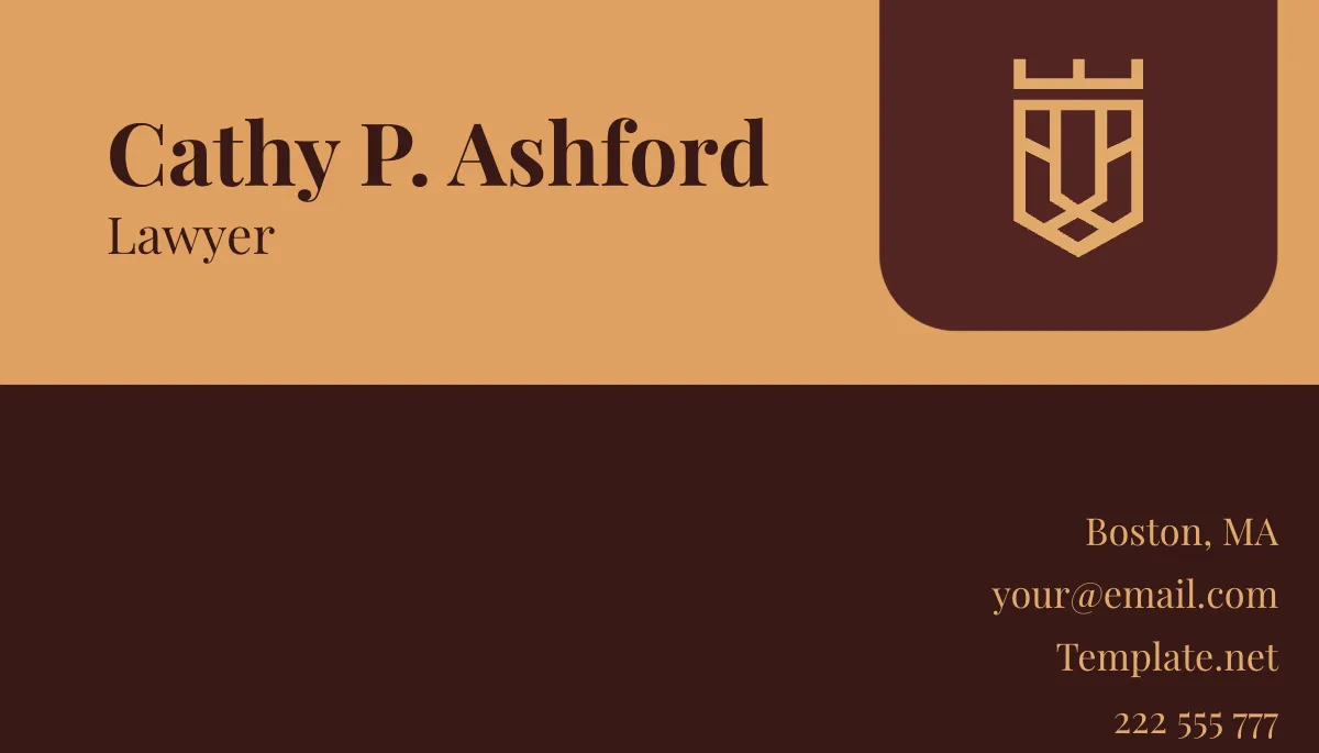 Free Lawyer Business Card Template to Edit Online