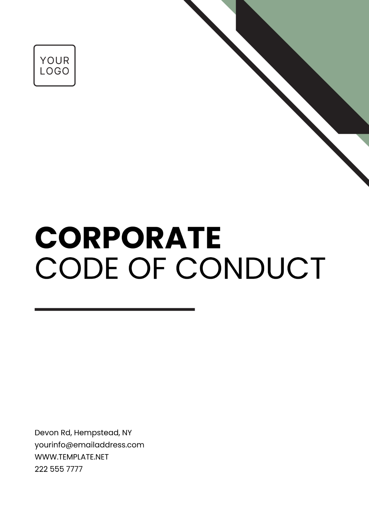 Corporate Code of Conduct Template - Edit Online & Download