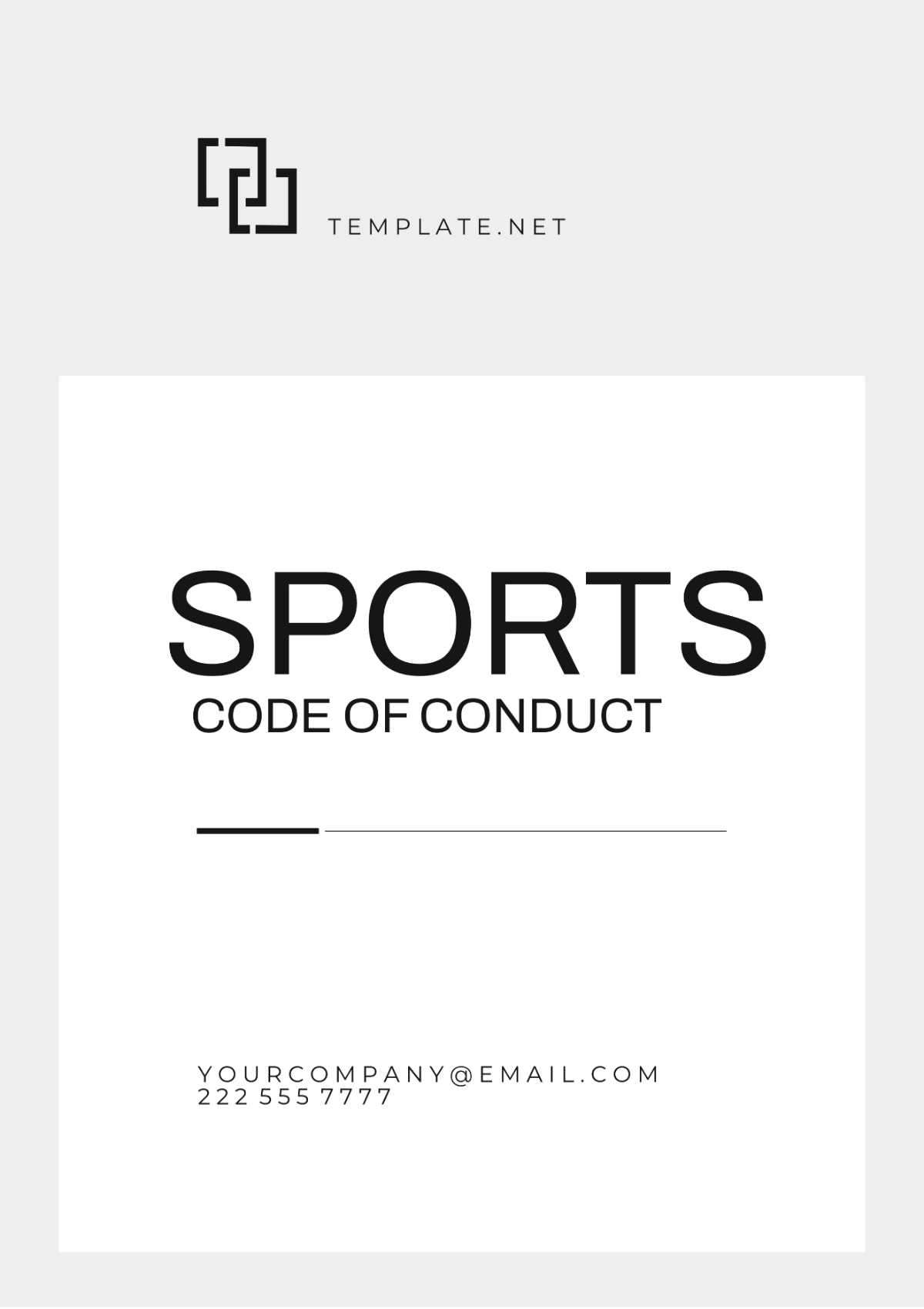 Sports Code of Conduct Template