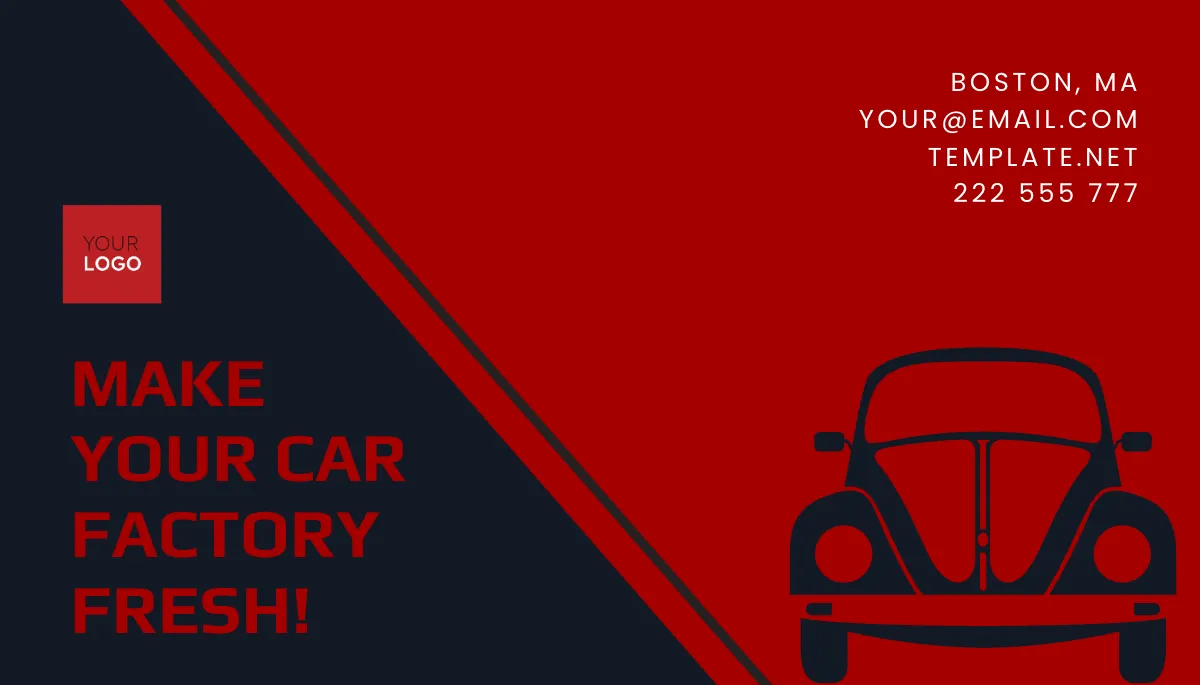 Free Car Wash Business Card Template to Edit Online