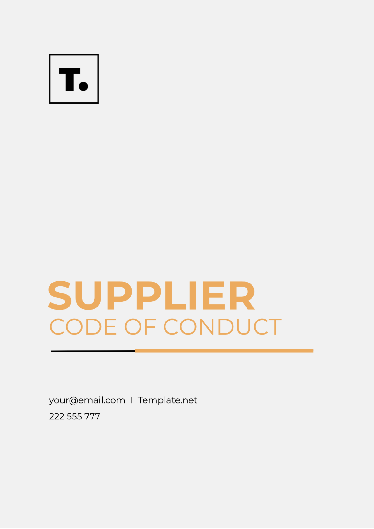 Supplier Code of Conduct Template