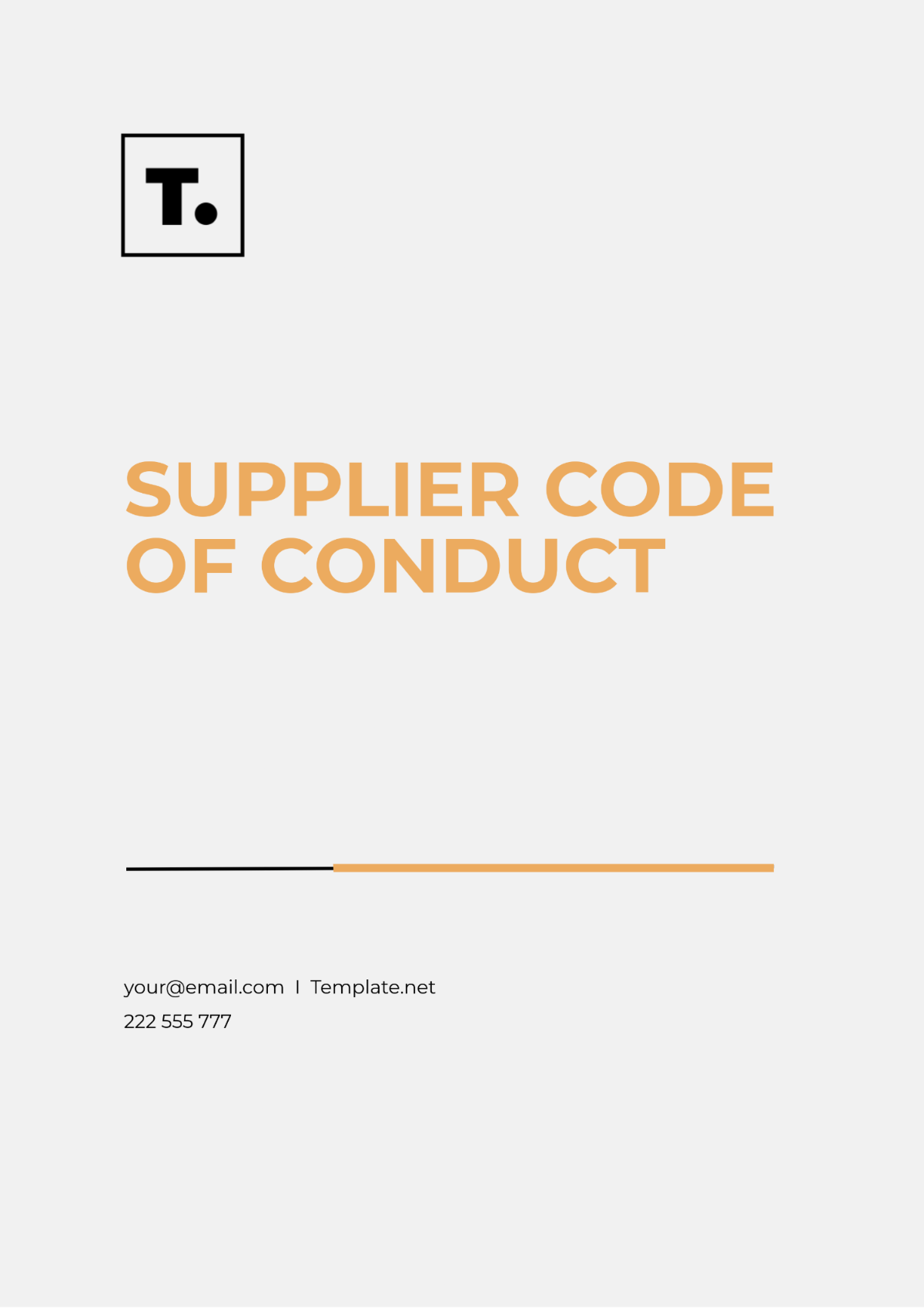 Supplier Code of Conduct Template