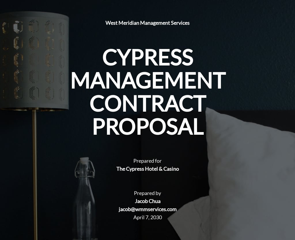 Hotel Management Contract Proposal Template 