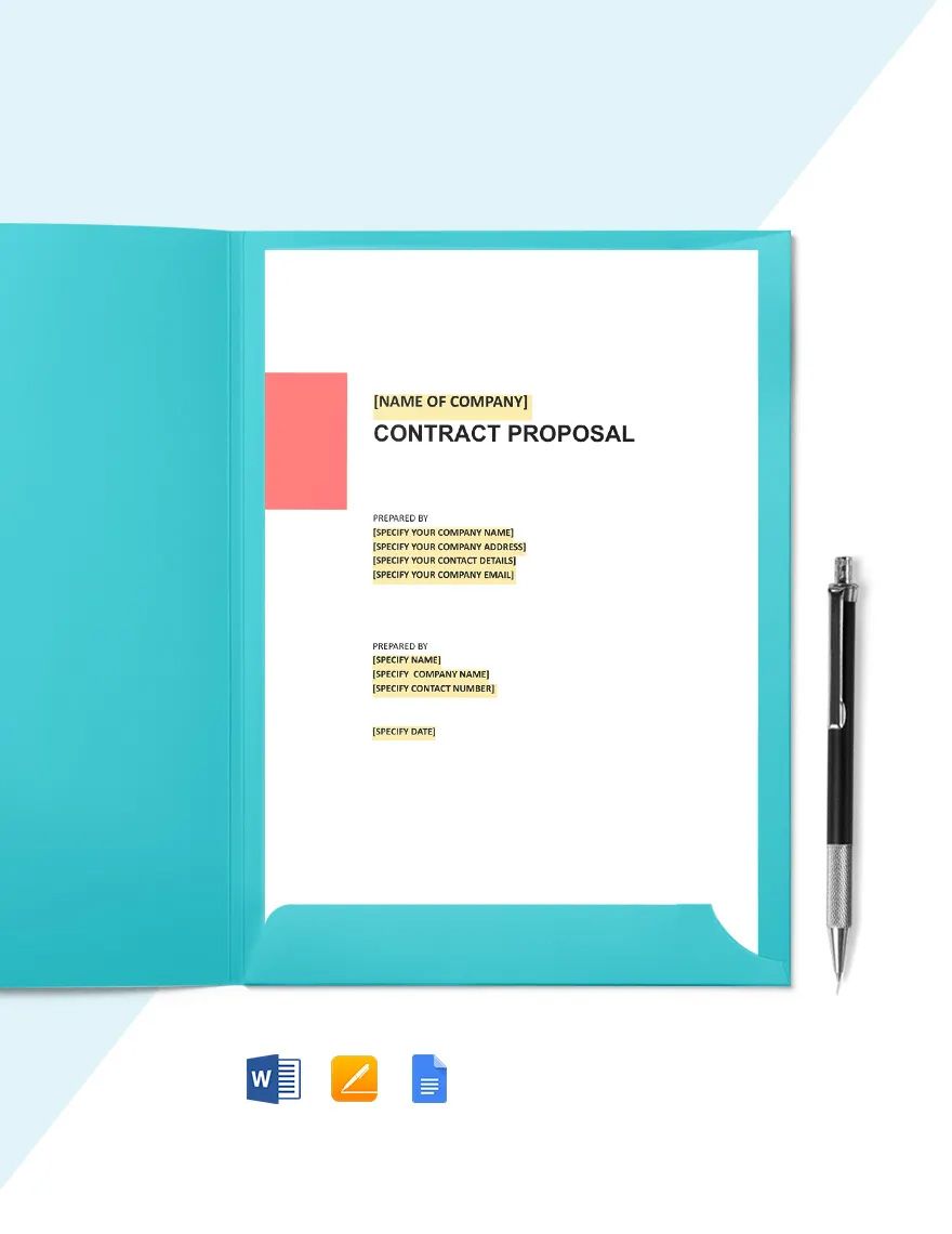 Hotel Management Contract Proposal Template