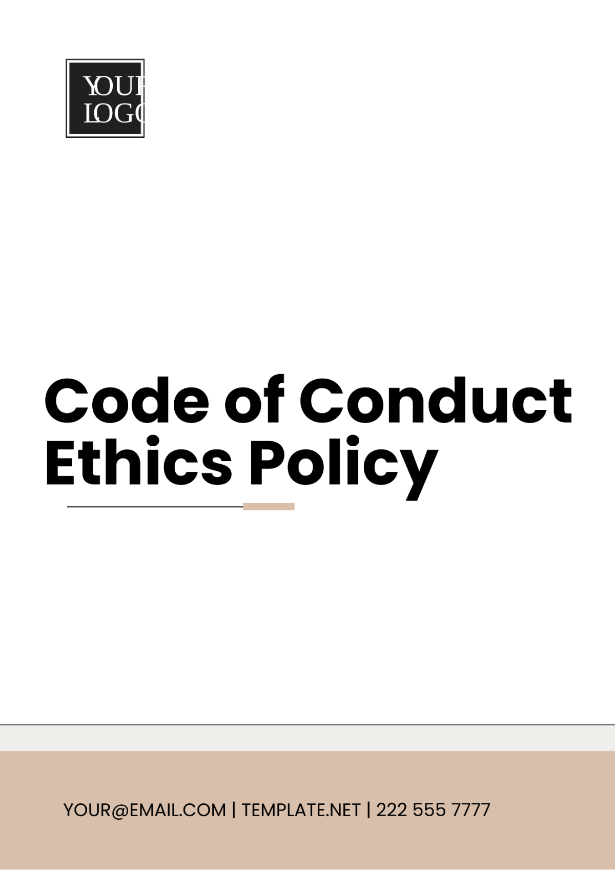 Code of Conduct Ethics Policy Template