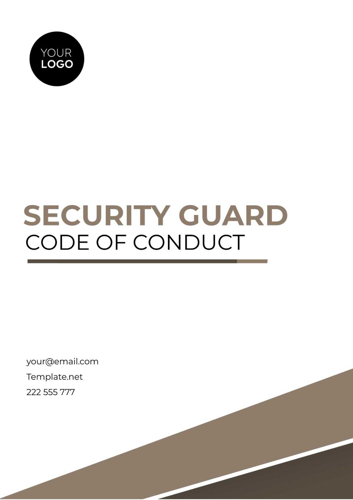 Security Guard Code of Conduct Template