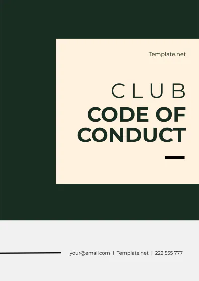 Free Club Code of Conduct Template to Edit Online