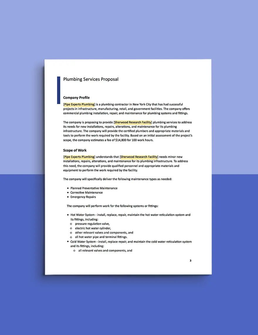 Job Contract Proposal Template