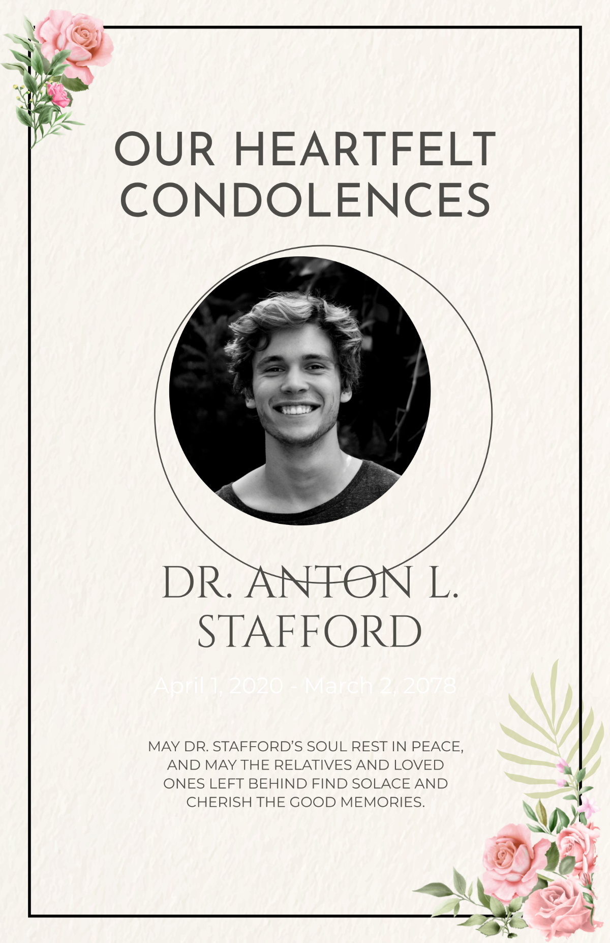 Free Condolence Poster Template
