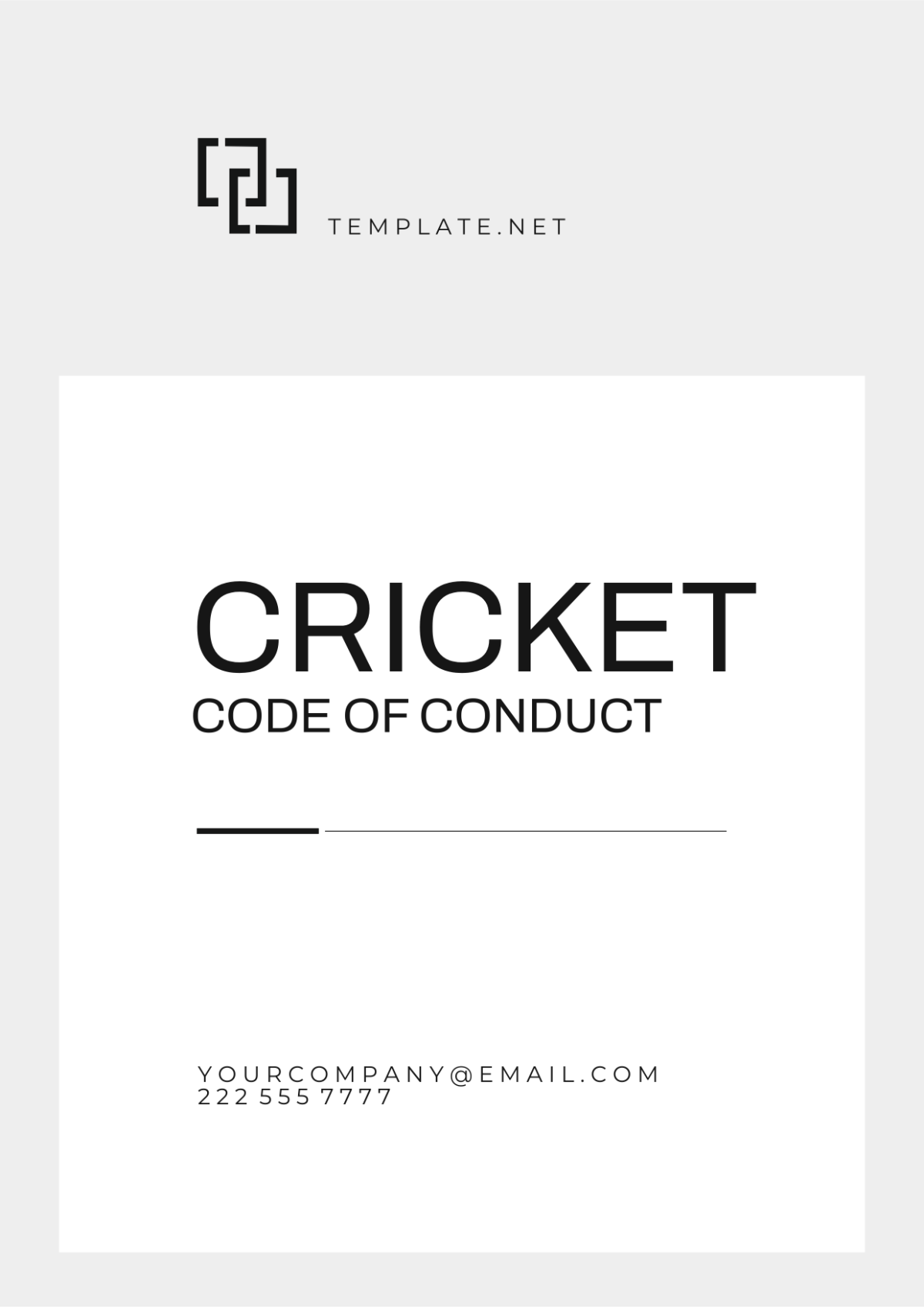 Cricket Code of Conduct Template