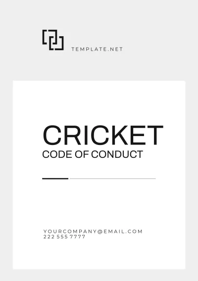 Free Cricket Code of Conduct Template to Edit Online
