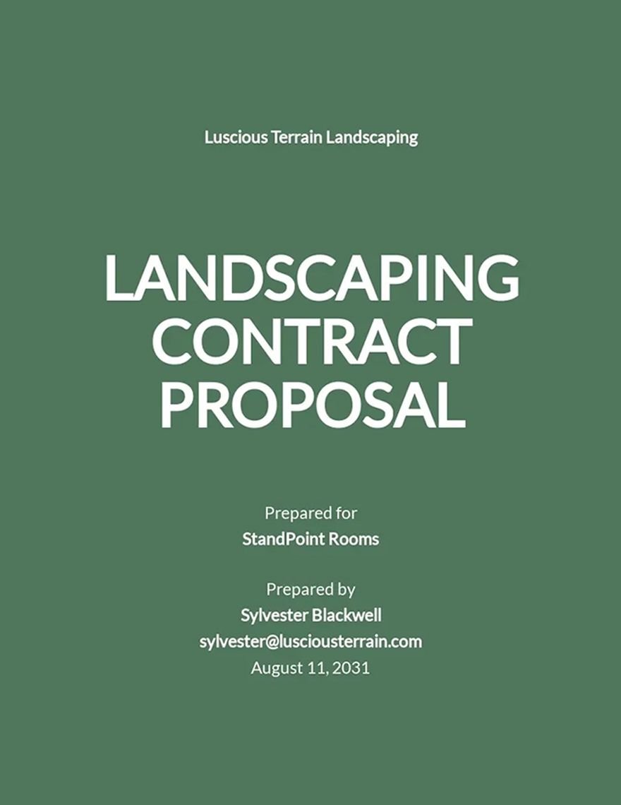 Landscape Contract Proposal Template