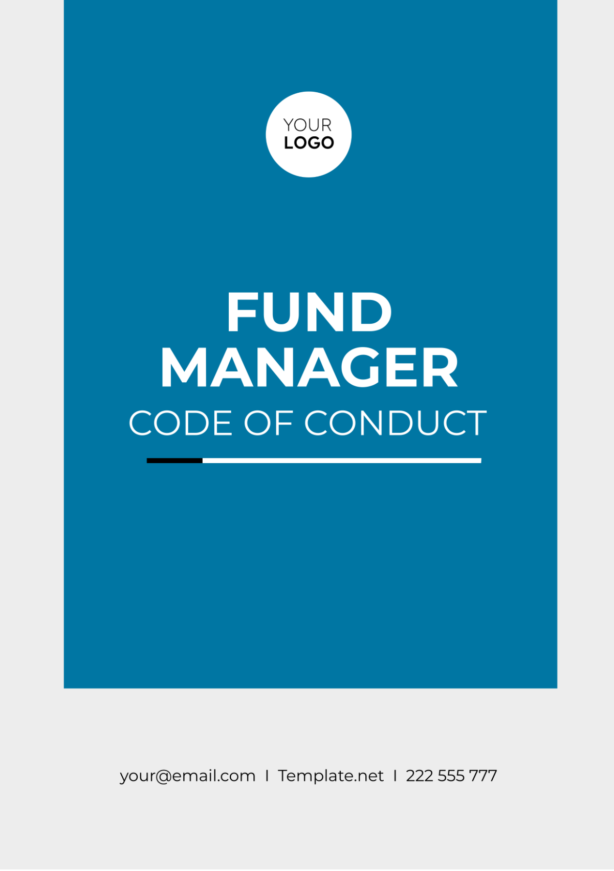 Fund Manager Code of Conduct Template