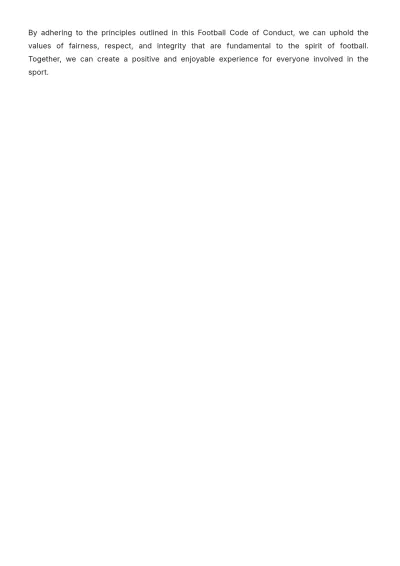 Free Football Code of Conduct Template to Edit Online