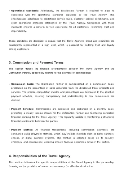 Free Travel Agency Distribution Contract Template to Edit Online