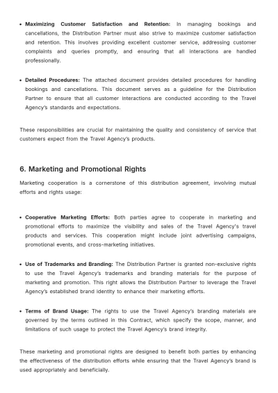 Free Travel Agency Distribution Contract Template to Edit Online
