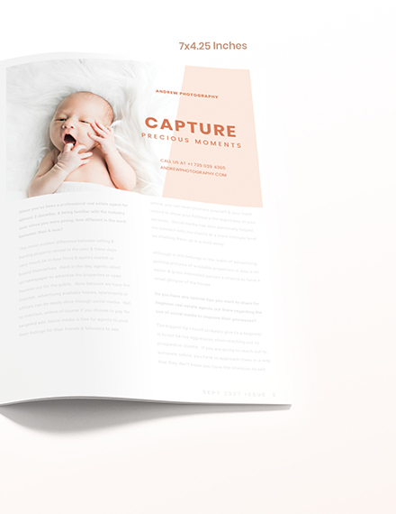 Newborn Photographer Magazine Ads Format