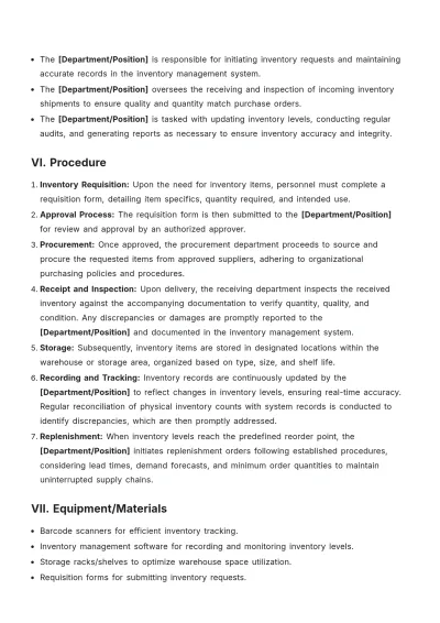 Free Standard Operating Procedure Template to Edit Online
