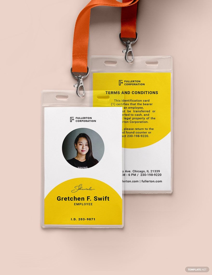 Blank Department ID Card Template