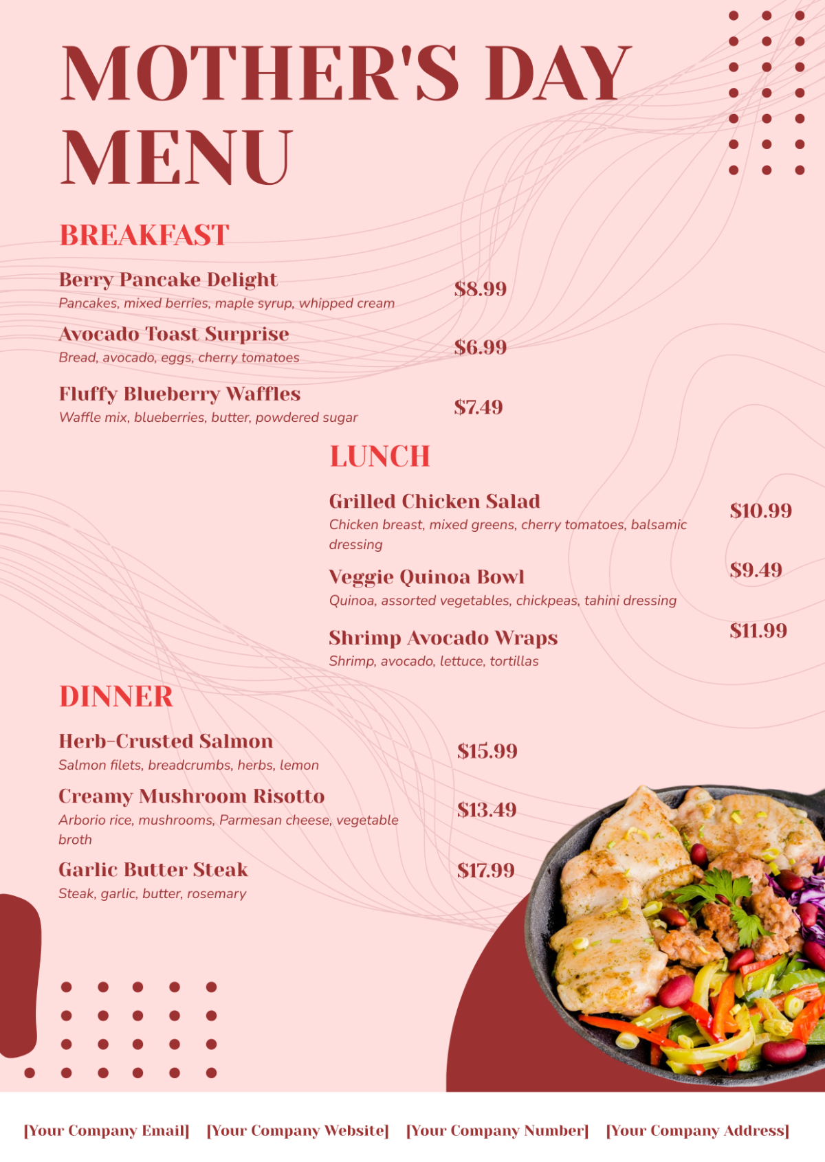 Free Mother's Day Menu Template