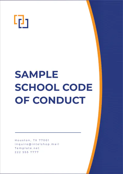 Free Sample School Code of Conduct Template to Edit Online