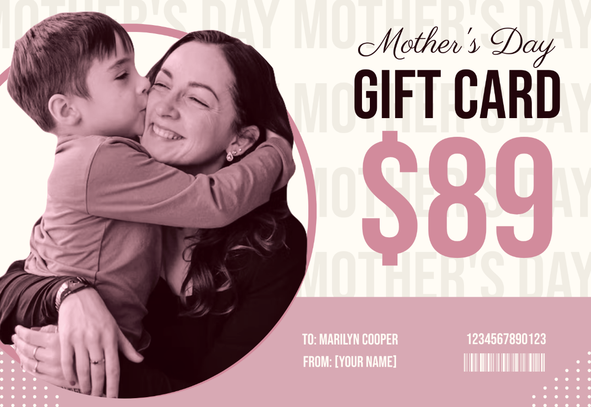 Free Mother's Day Gift Card Template