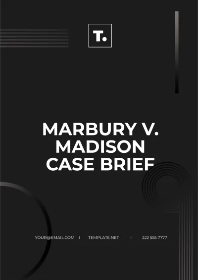 Free Marbury v. Madison Case Brief Template to Edit Online