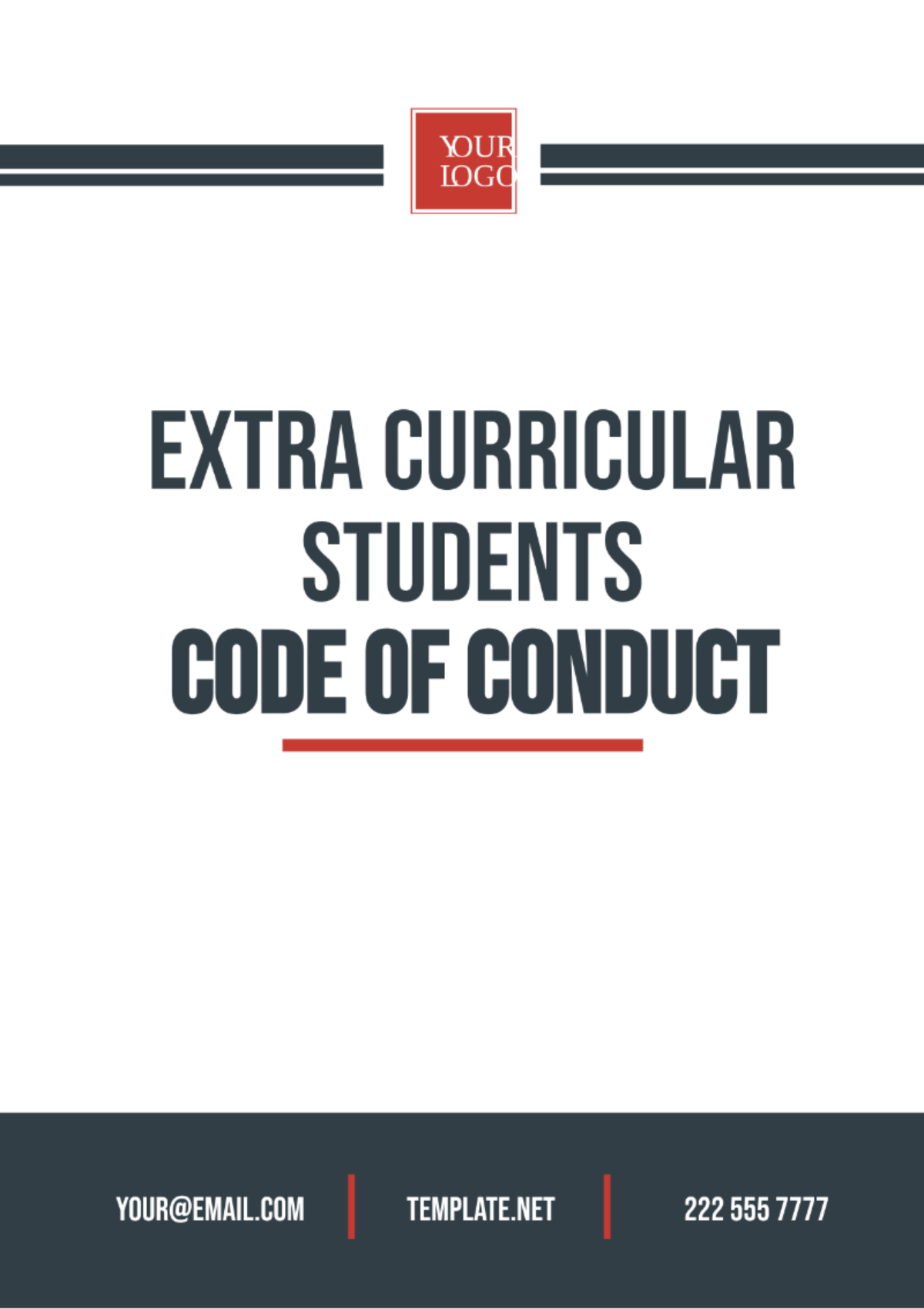 Free Extra Curricular Student Code of Conduct Template