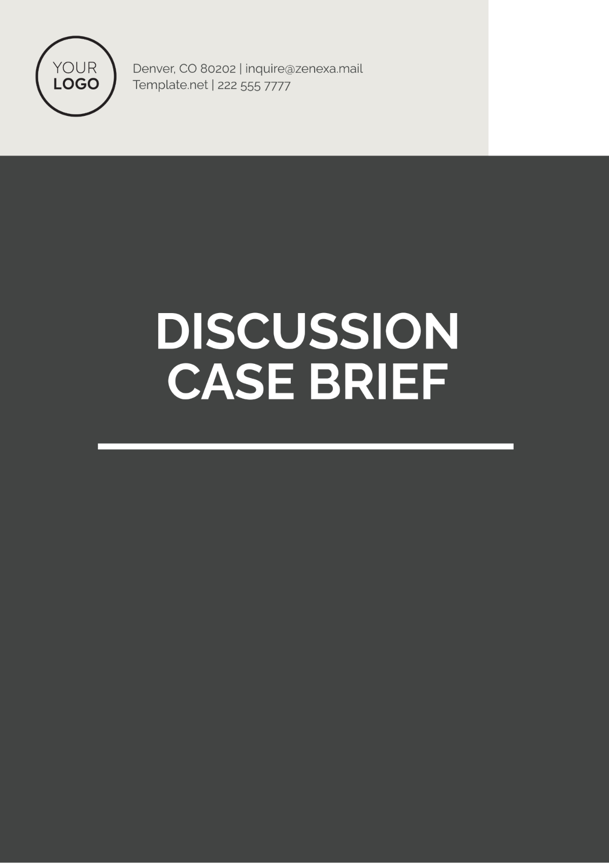 Discussion Case Brief Template - Edit Online & Download