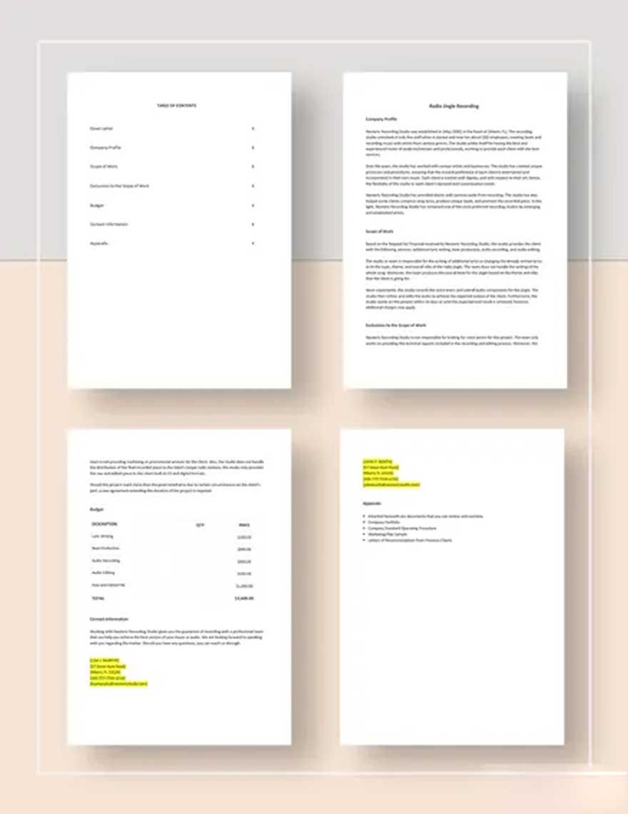 Music Contract Proposal Template